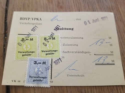 Ddr verkehrspolizei quittung - ddr,